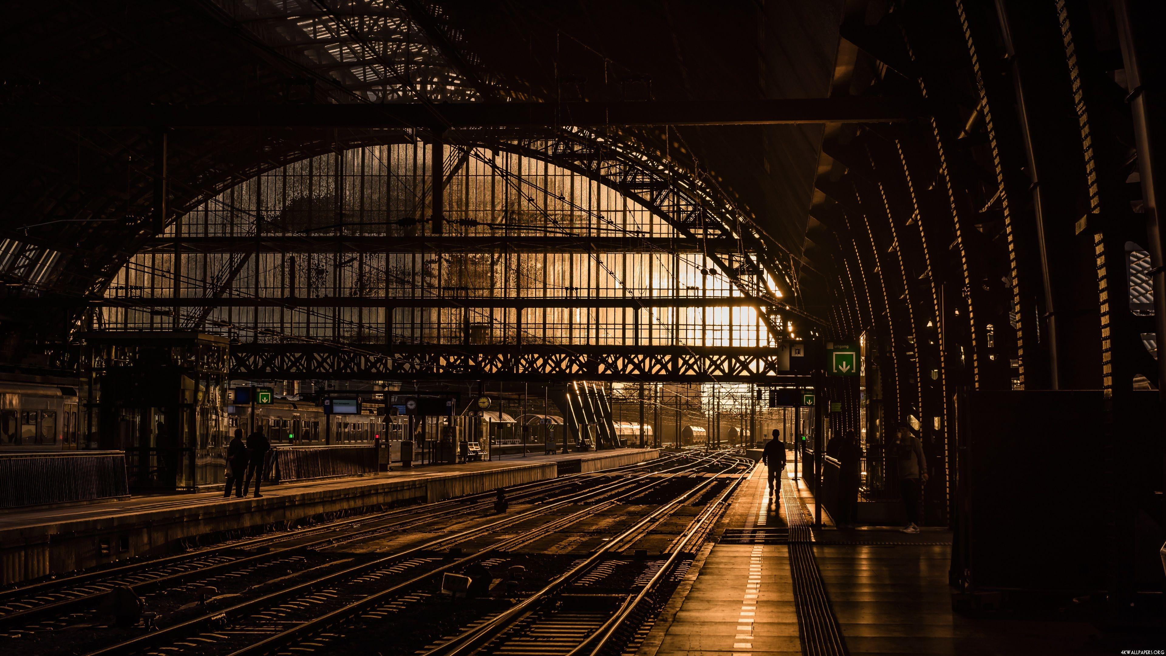 3840x2160 Abandoned Train Station Wallpaper