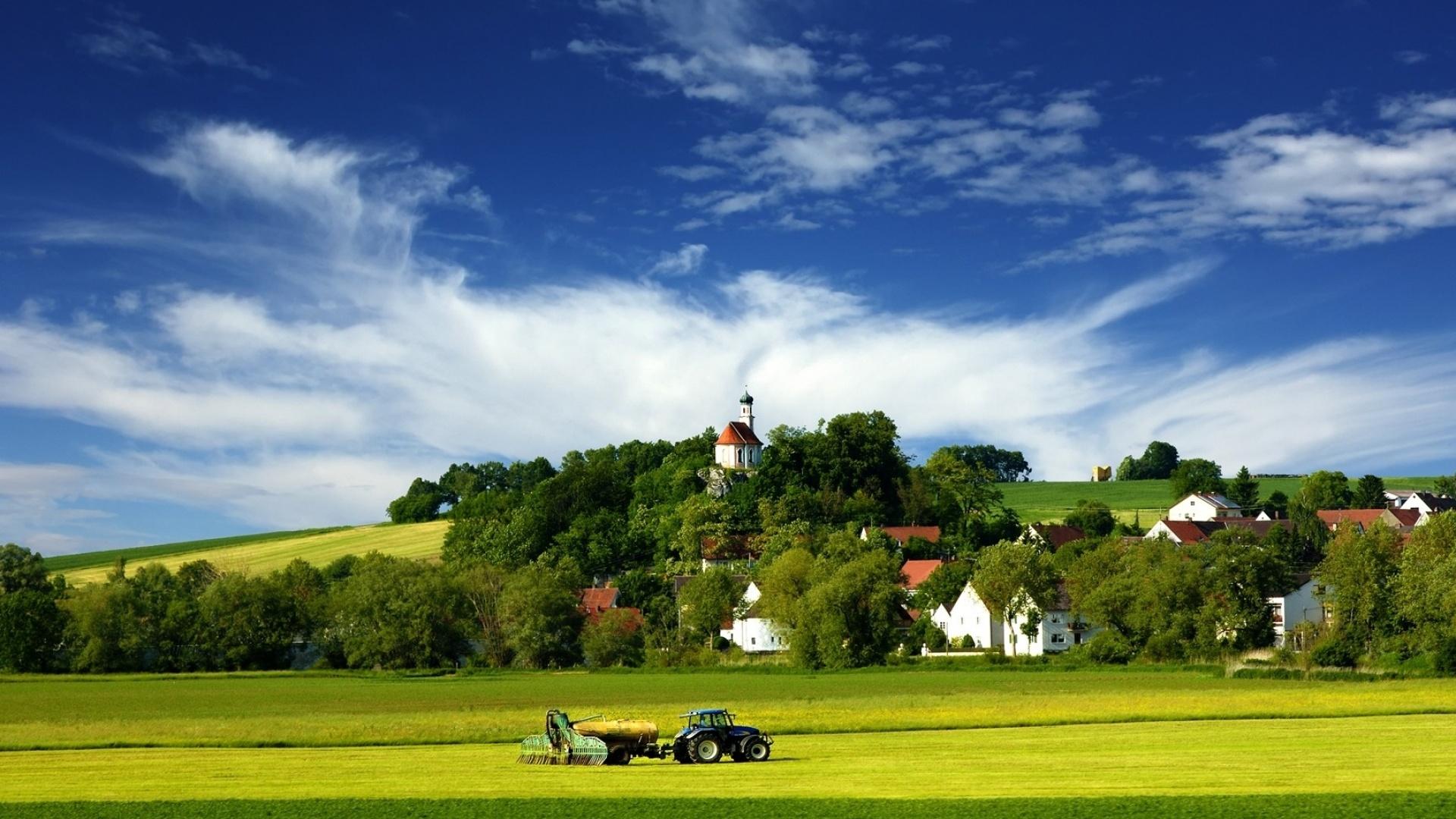 1920x1080 Free download 1920x1080 Tractor Village Country desktop PC and Mac wallpaper [1920x1080] for your Desktop, Mobile & Tablet. Explore Village Home Wallpaper. Village Wallpaper, Christmas Village Background, Christmas Village Wallpaper