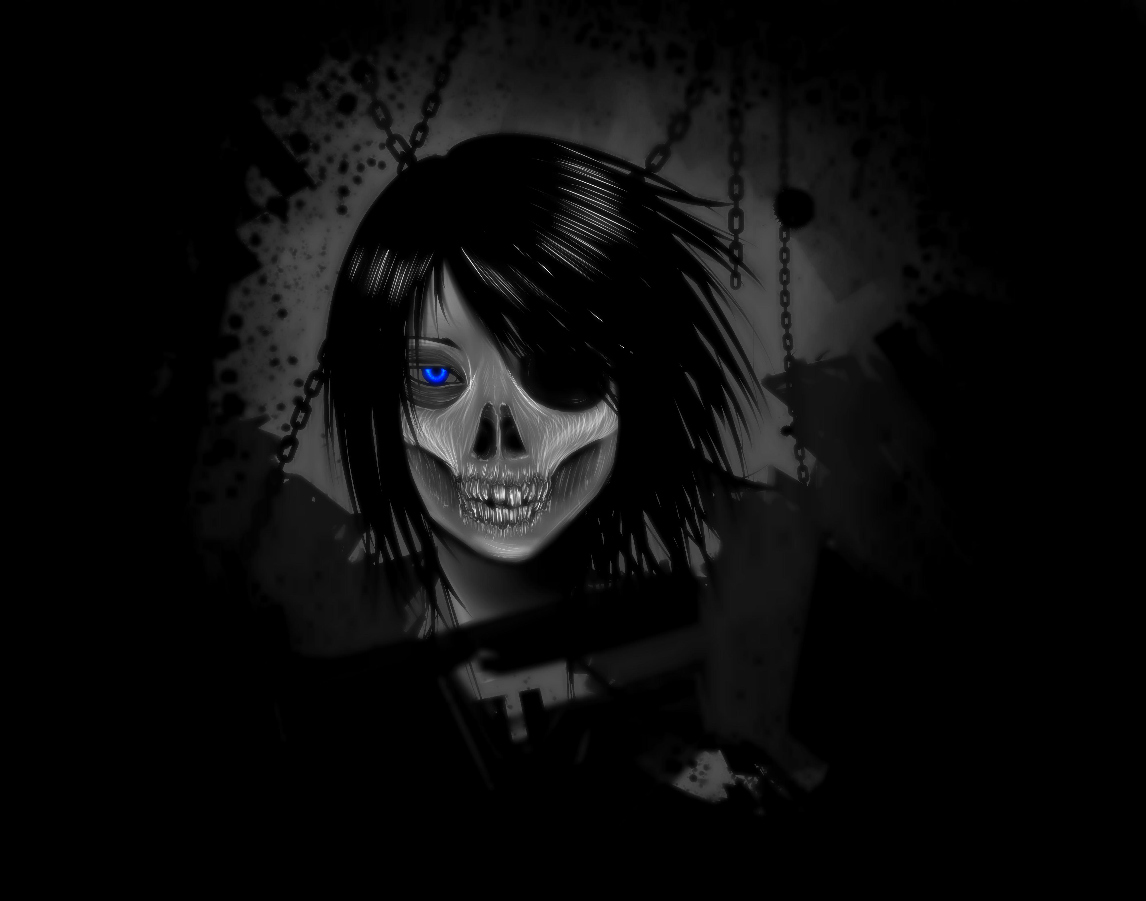 4000x3143 Skull Girl