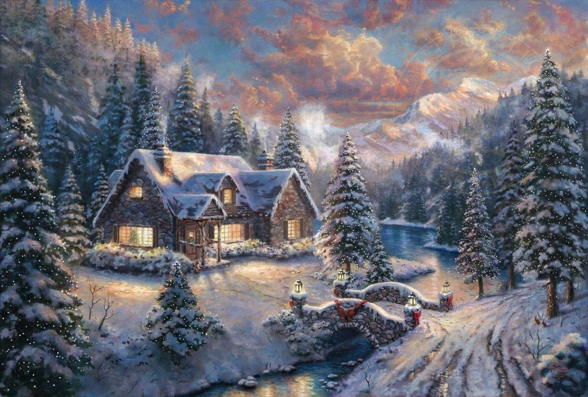 Christmas Thomas Kinkade Winter Wallpapers - Top Free Christmas Thomas