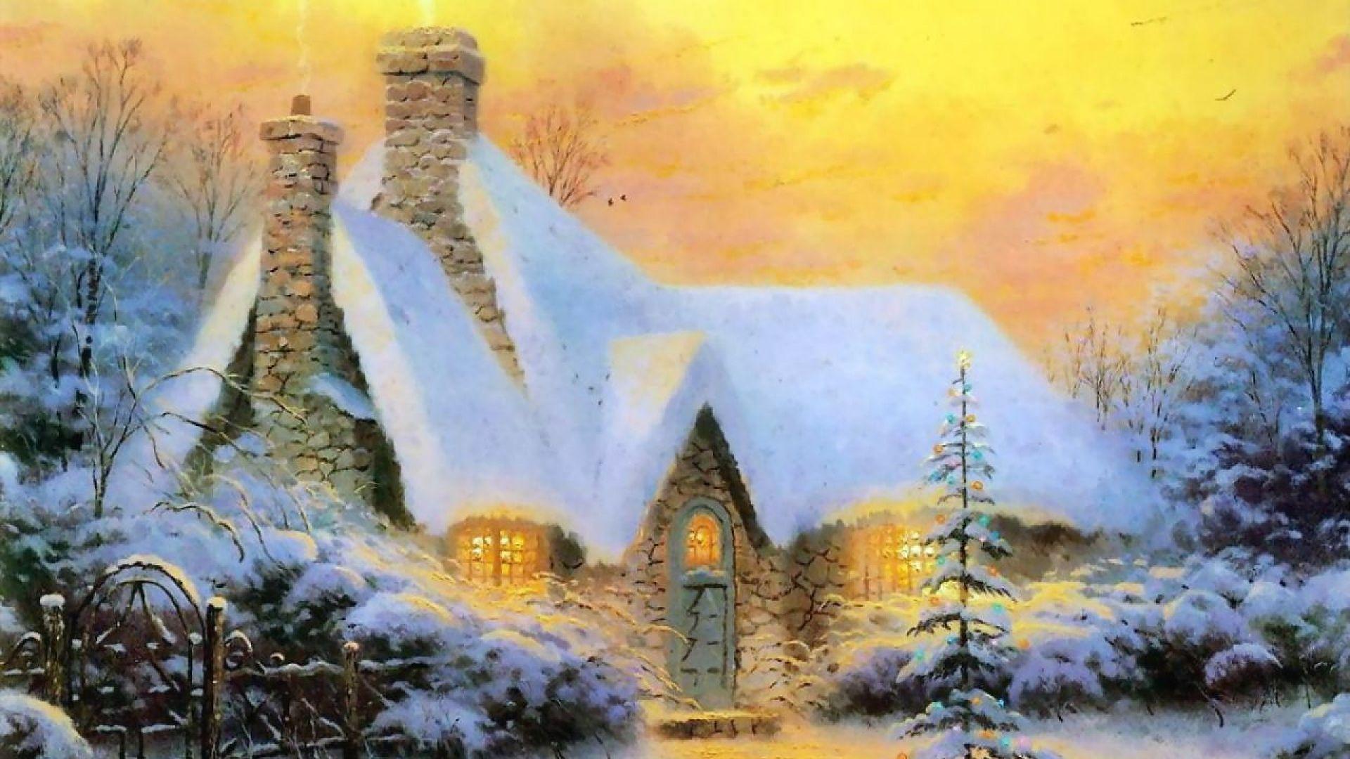 Christmas Thomas Kinkade Winter Wallpapers - Top Free Christmas Thomas ...