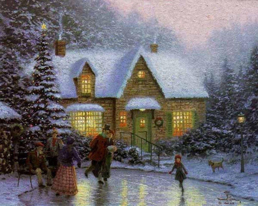 Christmas Thomas Kinkade Winter Wallpapers - Top Free Christmas Thomas ...