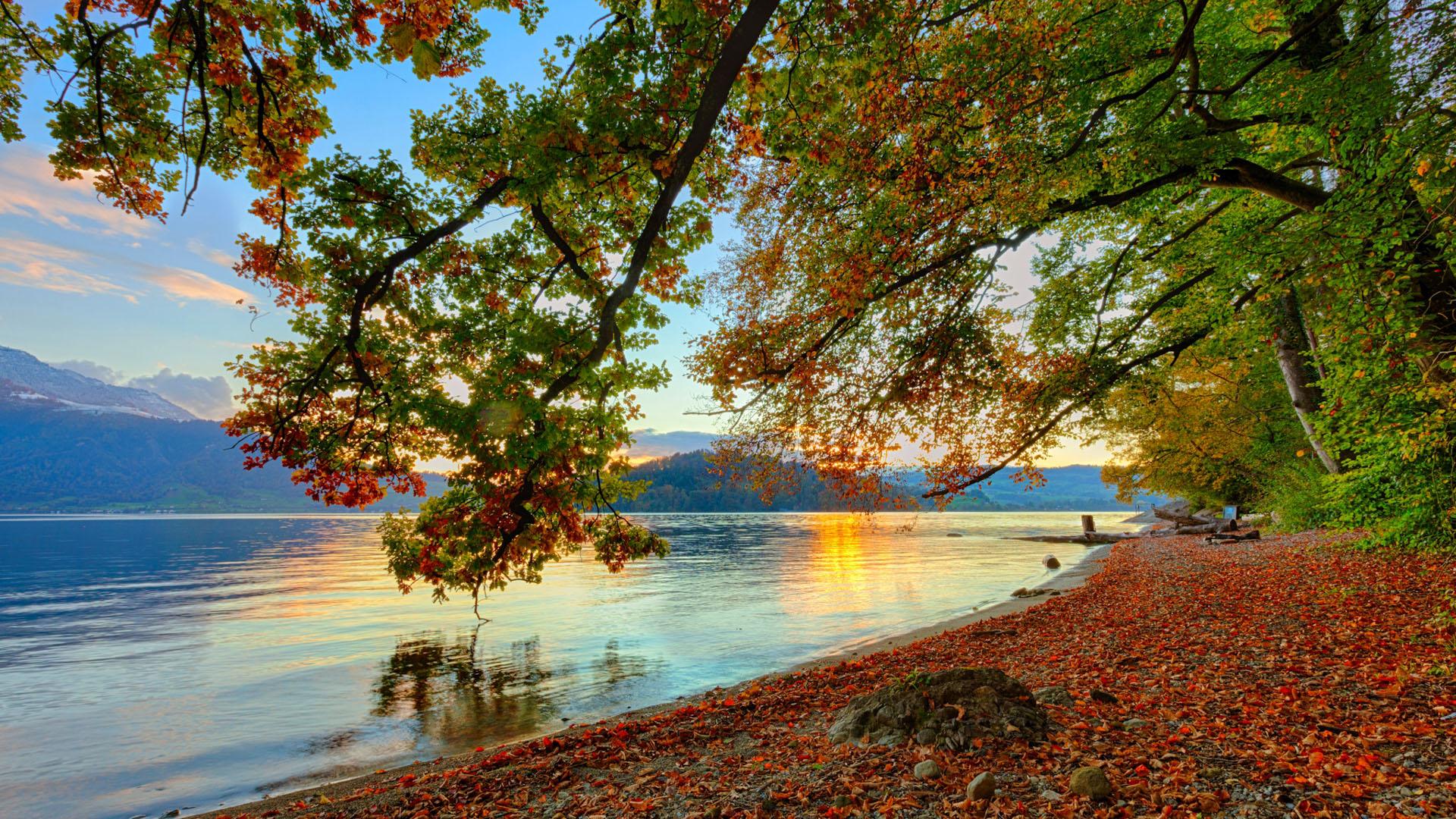 1920x1080 Beach Autumn Wallpaper