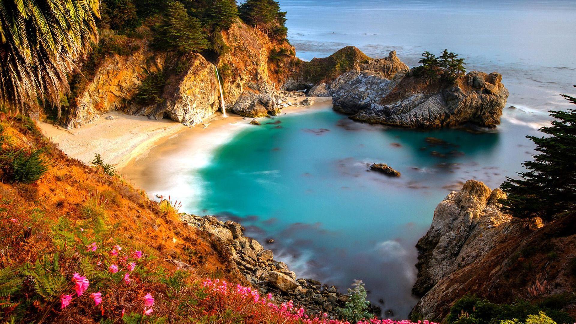 1920x1080 McWay, fall, California, Pacific Ocean Gallery HD Wallpaper
