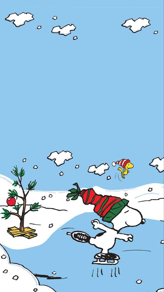 675x1200 Ice skating in a winter wonderland. Snoopy wallpaper, Christmas wallpaper background, Snoopy christmas