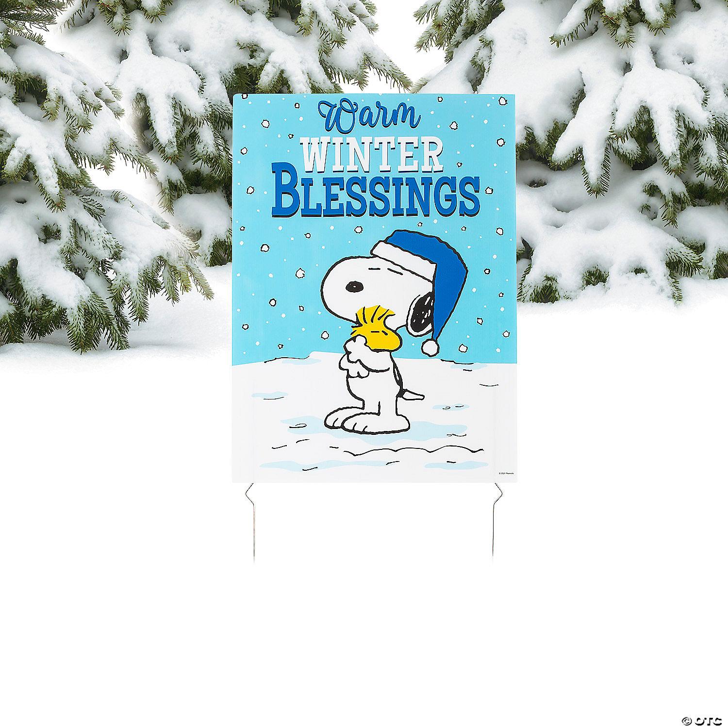 1500x1500 Peanuts® Winter Blessings Yard Sign