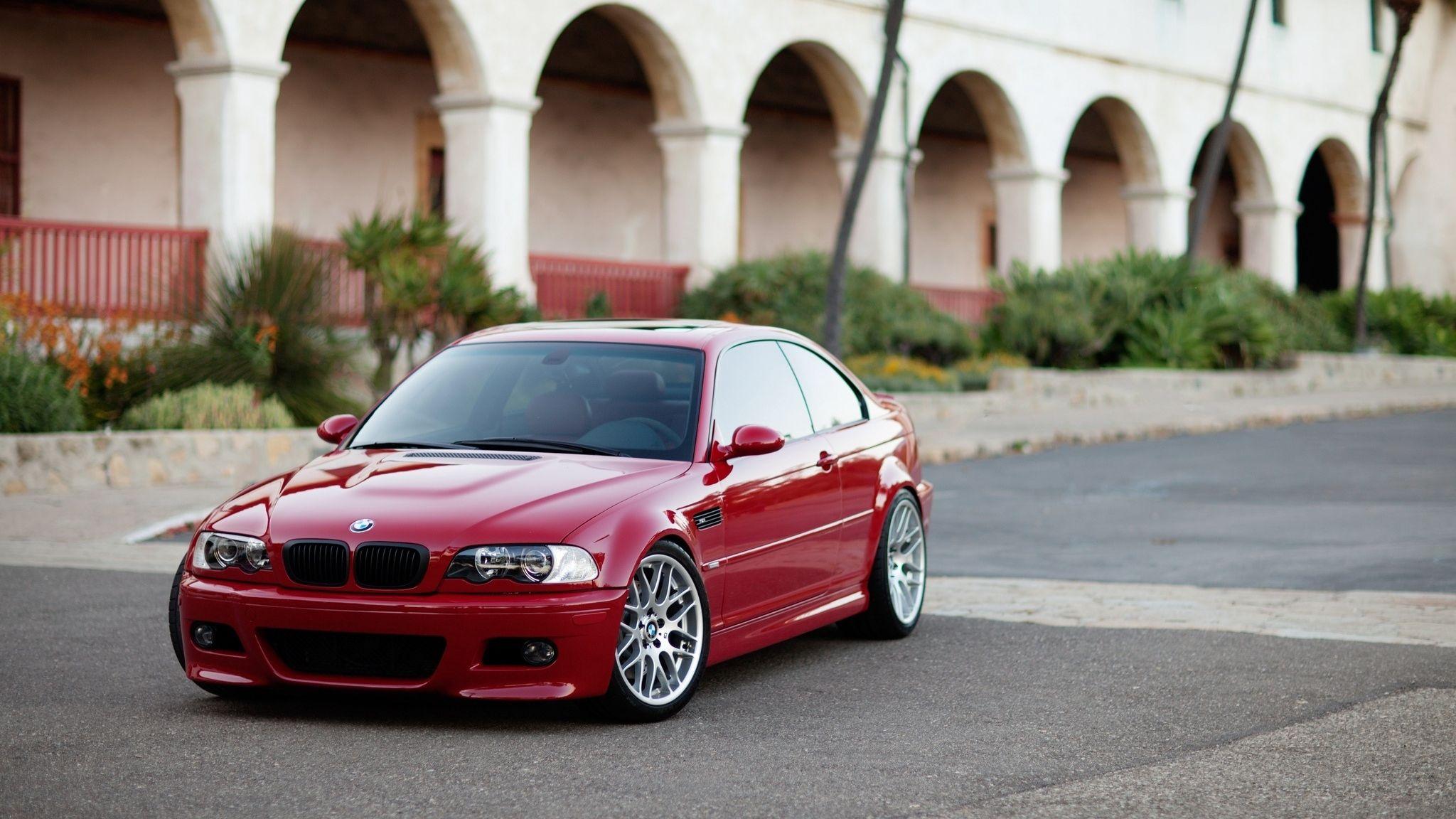 2048x1152 Download wallpaper 2048x1152 building, coupe, red, e bmw, m3 ultrawide monitor HD background