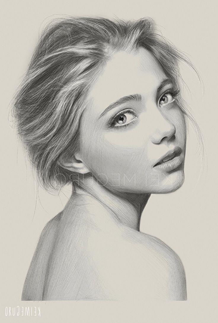 736x1090 Girl pencil Drawing