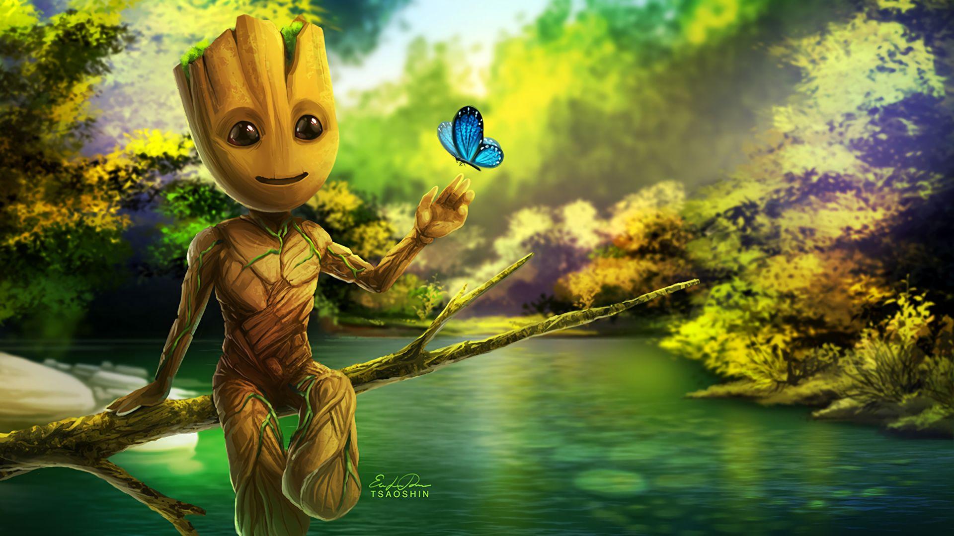 1920x1080 Desktop Wallpaper Baby Groot Artwork, HD Image, Picture, Background, Qfmqcu