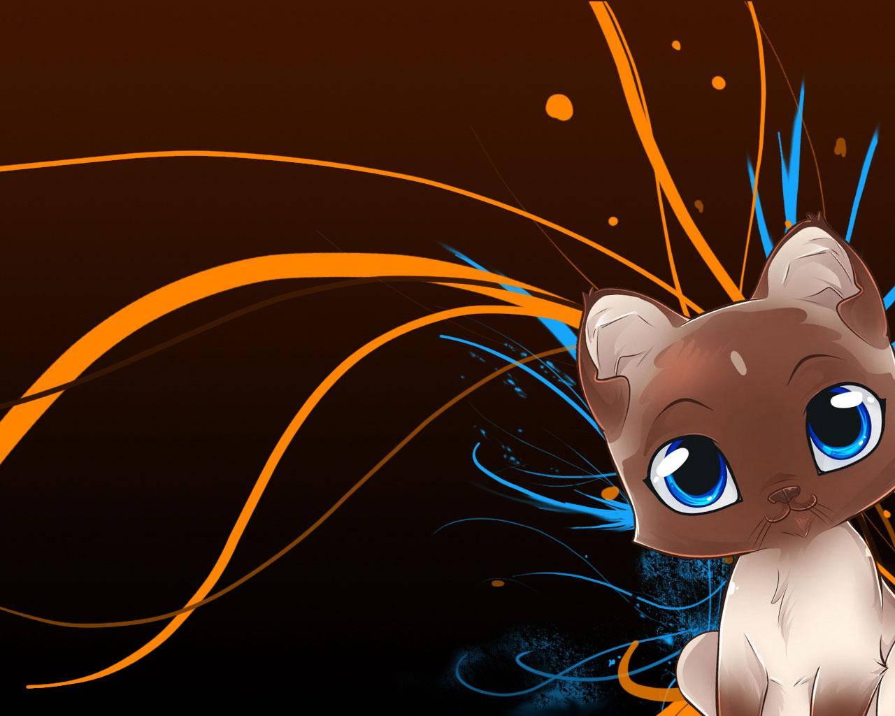 1280x1024 Kawaii Cat Wallpaper for FREE
