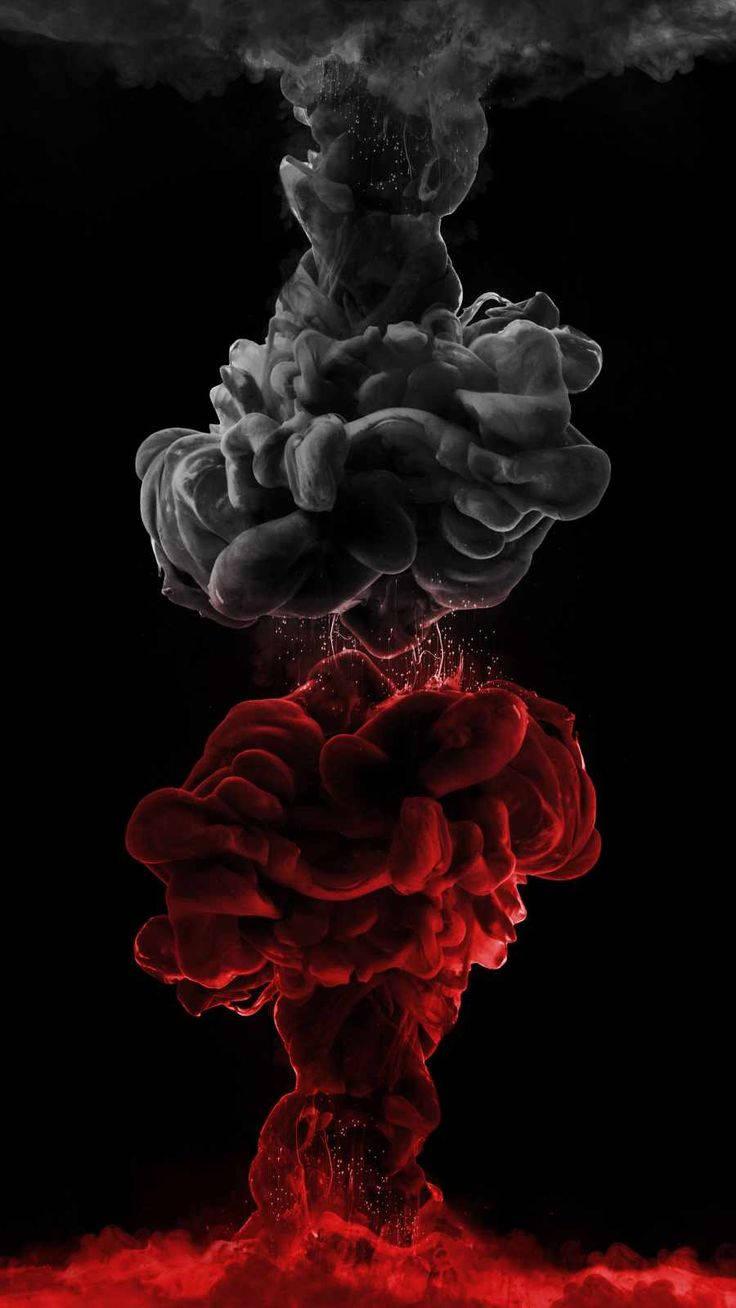 736x1308 Download Men Phone Black Red Smoke Wallpaper