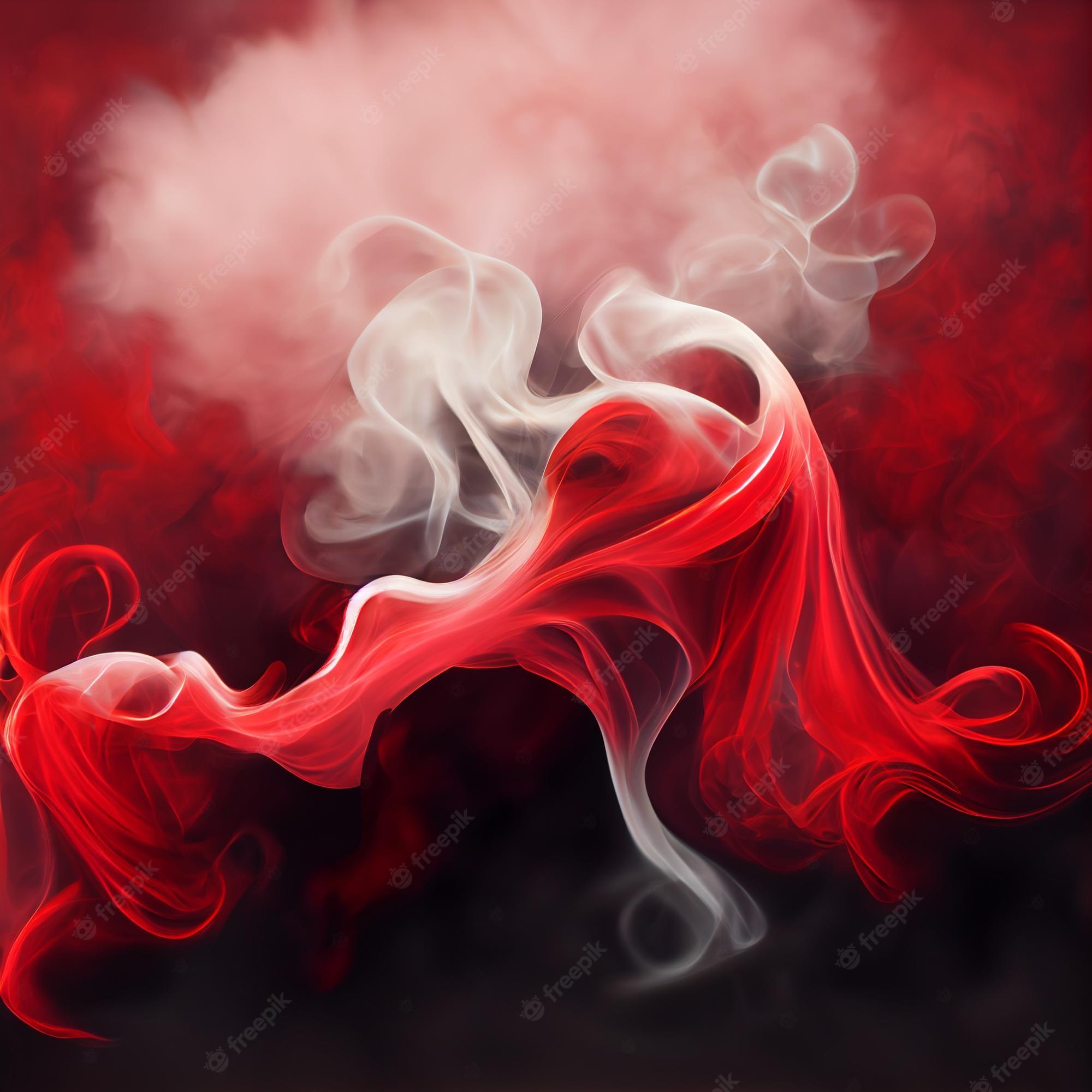 2000x2000 Premium Photo. Red smoke swirl and flowing effect in black background