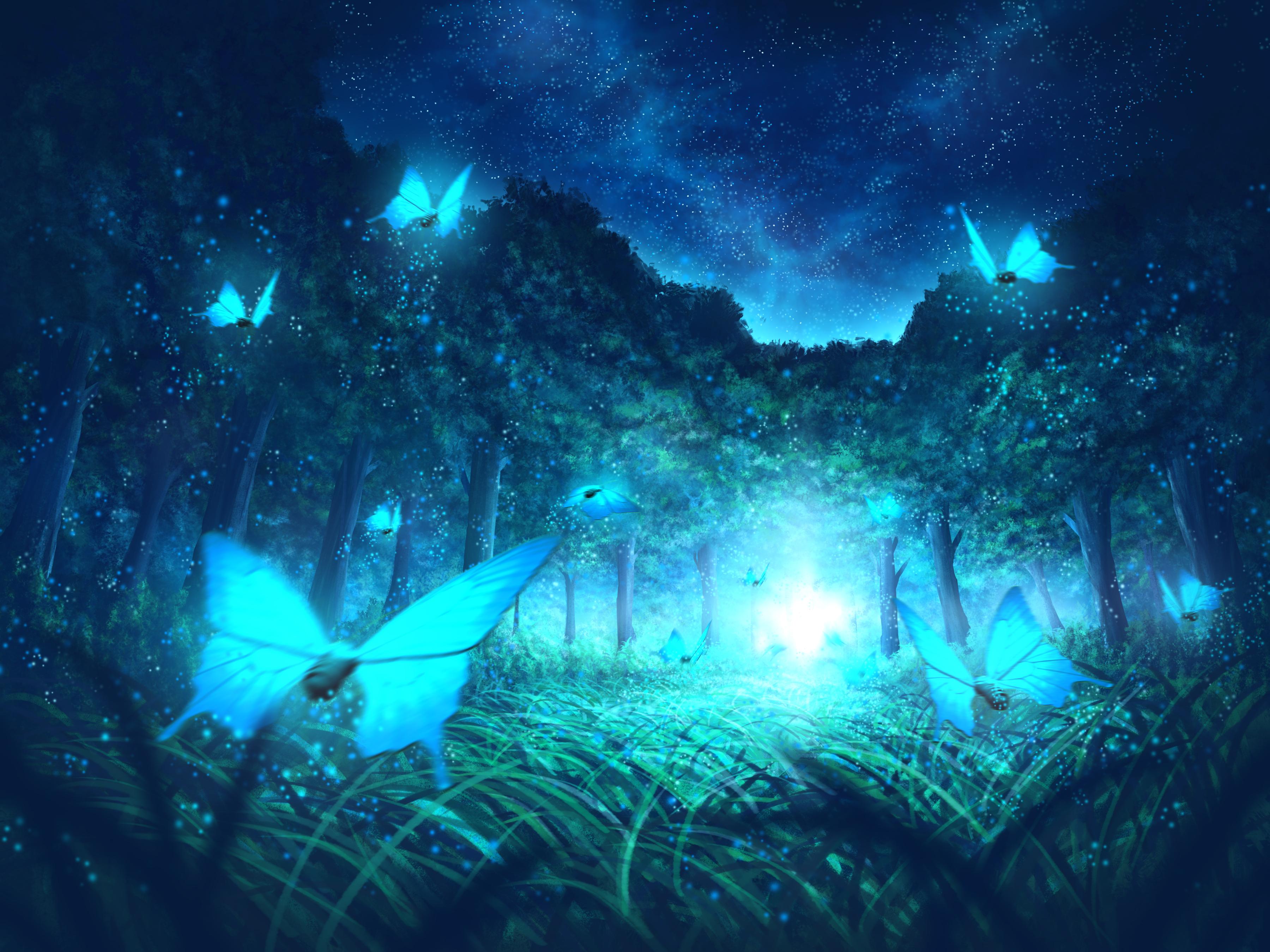3600x2700 Anime Night HD Wallpaper and Background