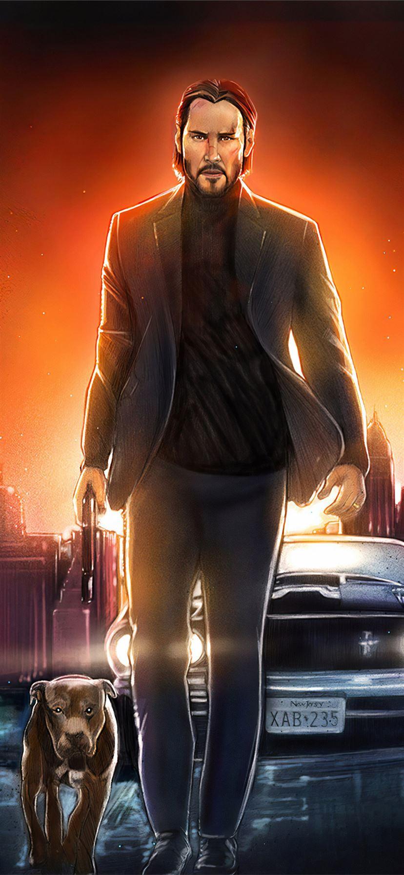 828x1792 4K John Wick: Chapter 4 Poster Wallpaper
