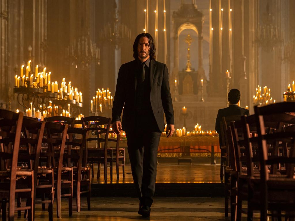 1024x768 Wallpaper john wick chapter church, actor keanu reeves, 2023 desktop wallpaper, HD image, picture, background, 381315
