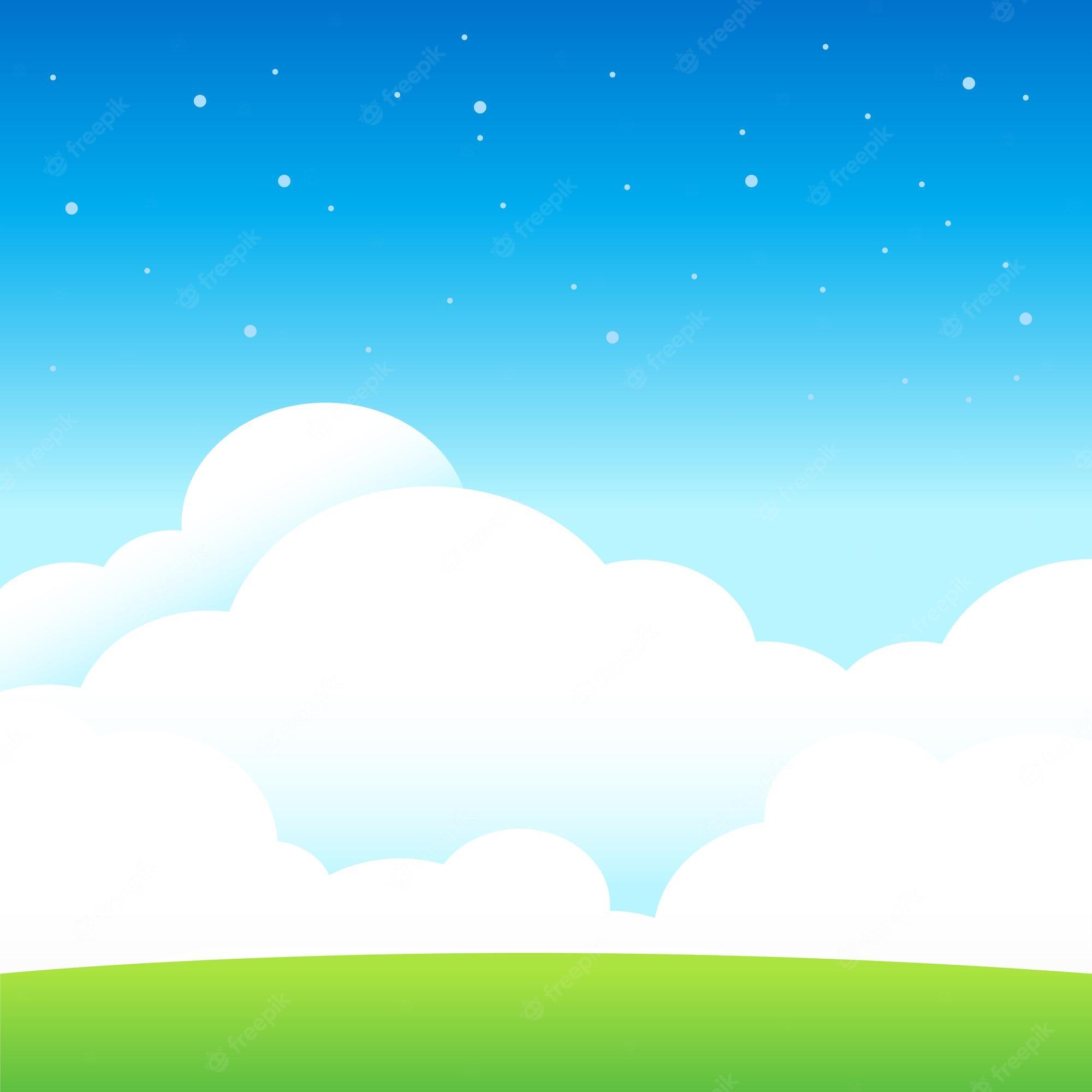 2000x2000 Premium Vector. Blue sky and cloud with super moon vector wallpaper background
