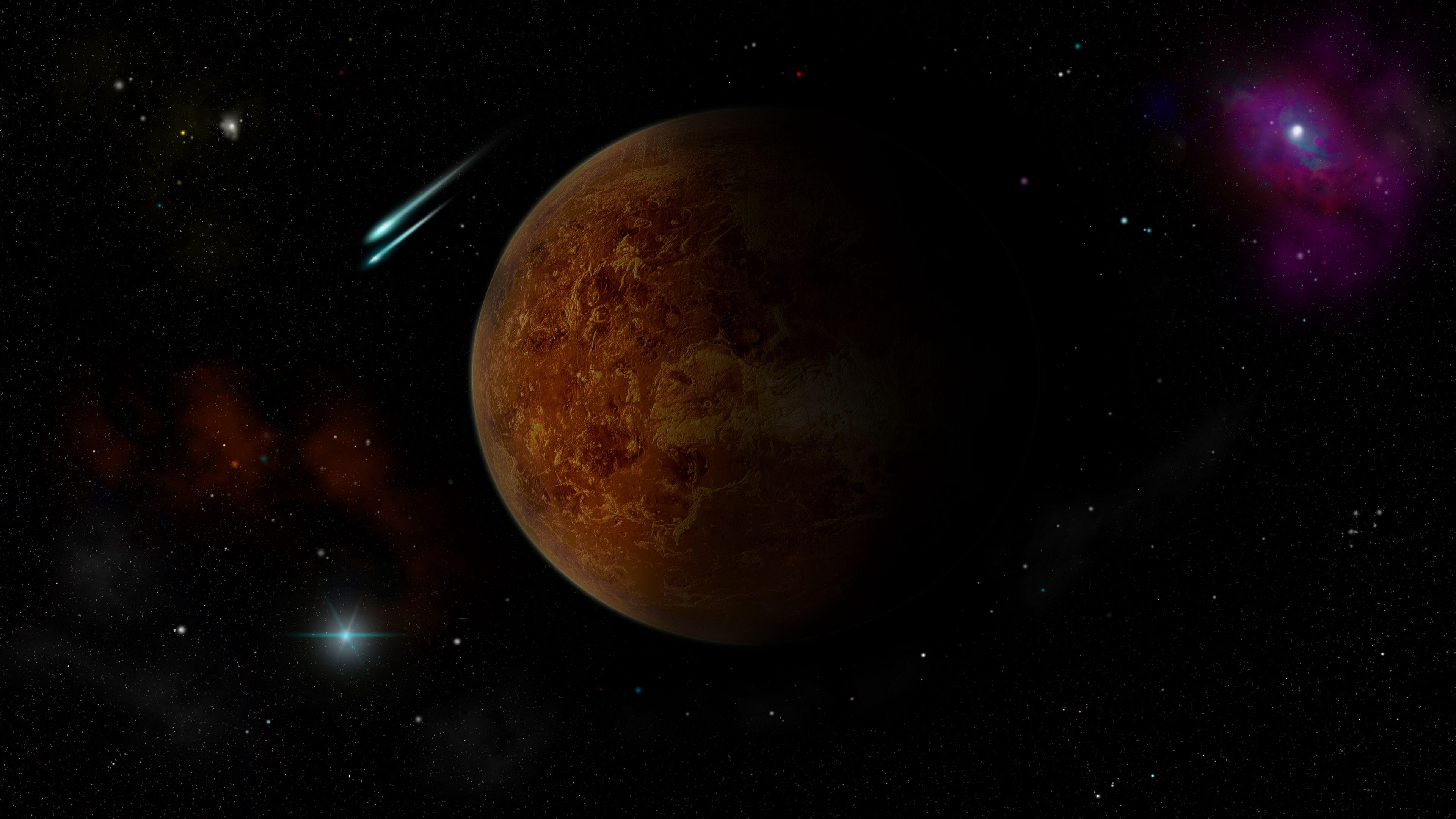 3840x2160 Wallpaper / venus, planet, stars, comets, space, 4k free download