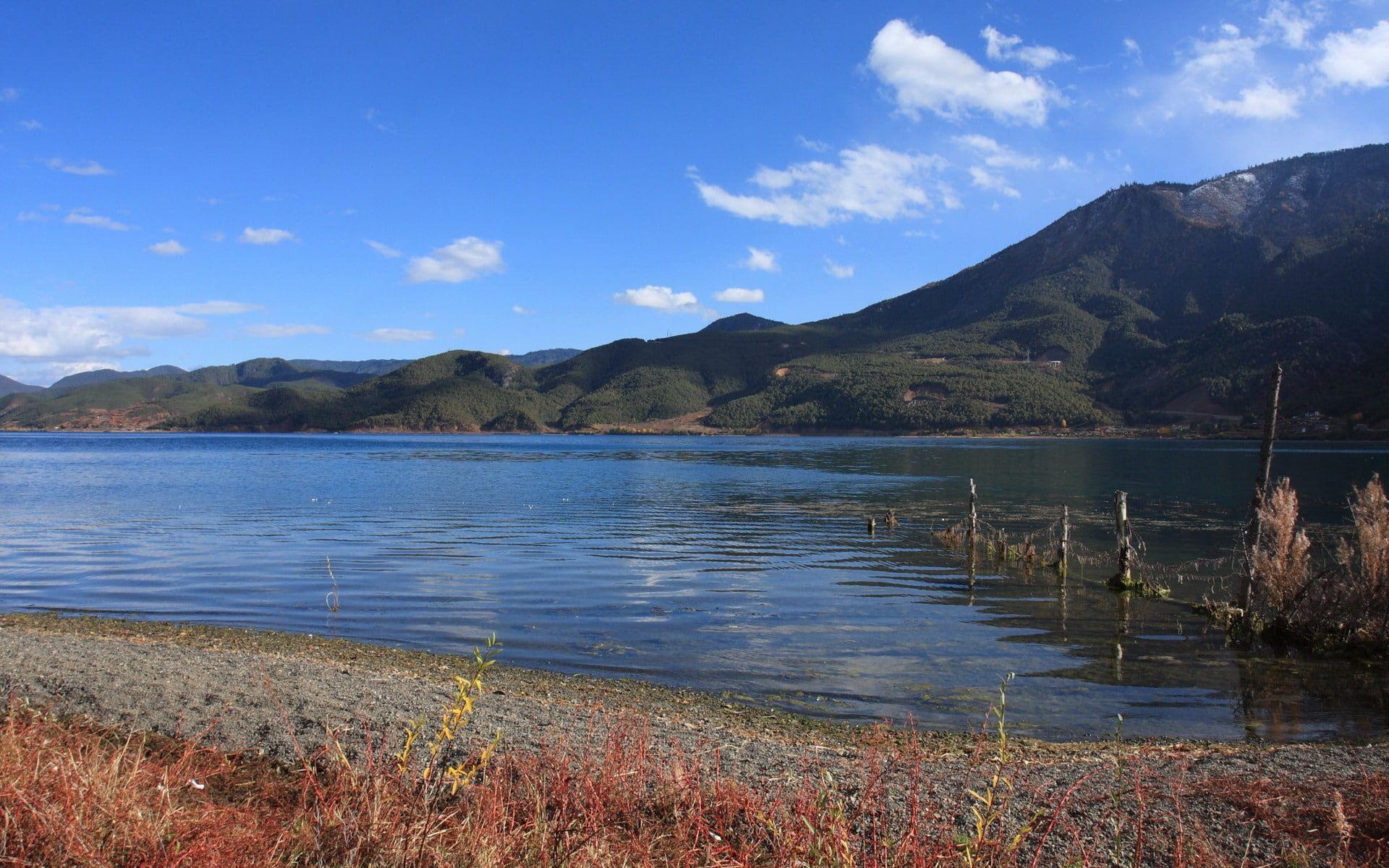 1920x1200 HD wallpaper: Beautiful China Lugu Lake scenery Wallpaper water