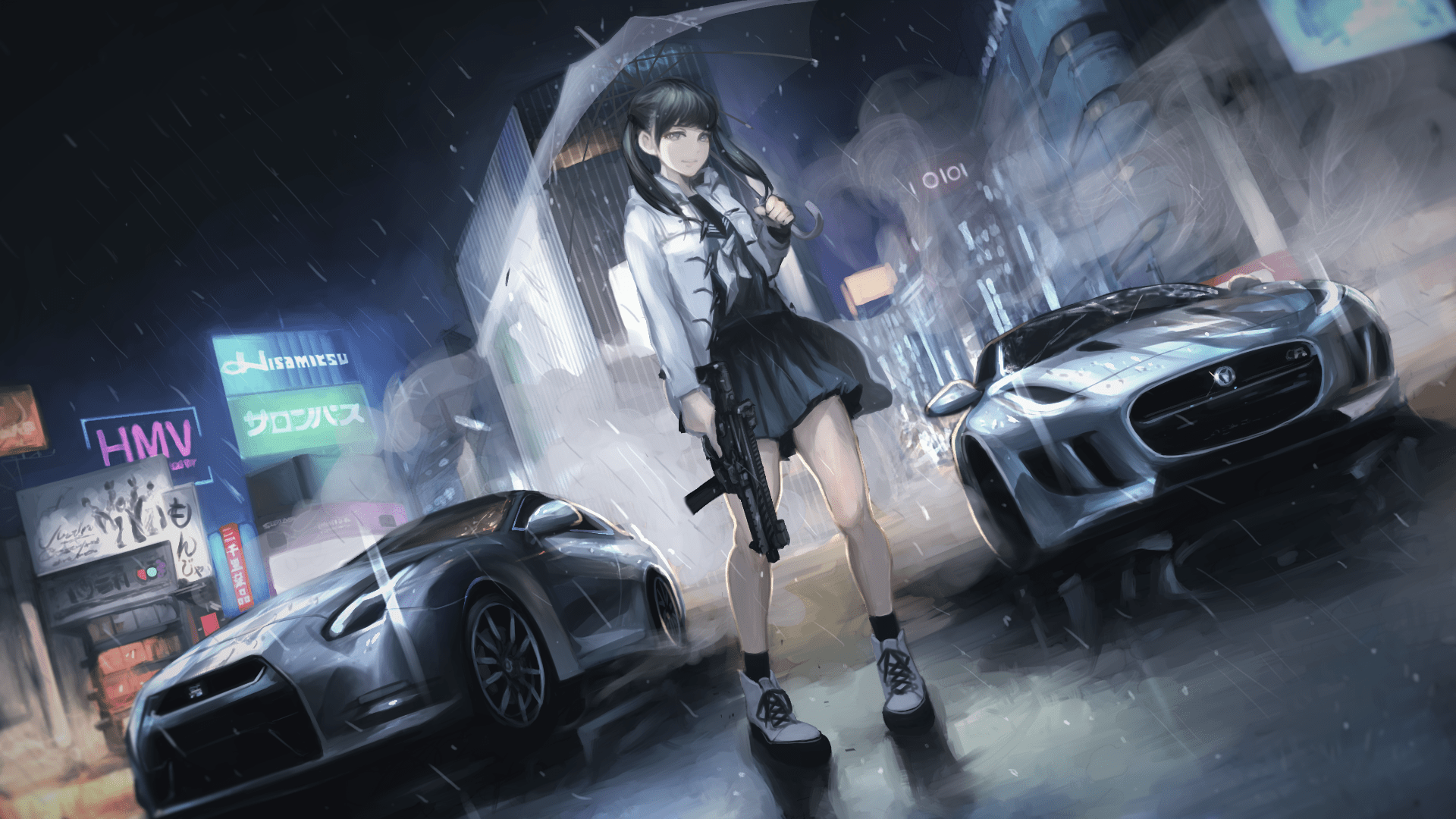 Anime Girl With Car Wallpapers - Top Free Anime Girl With Car ...
