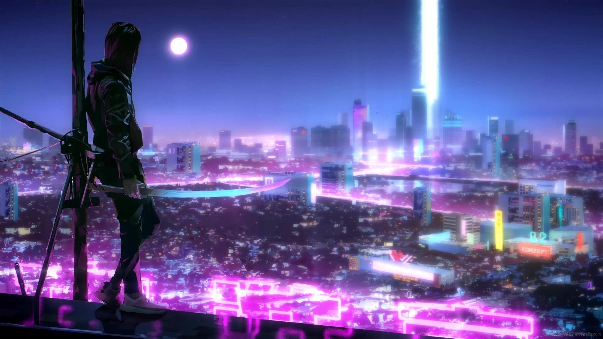 cyberpunk ninja girl live wallpaper