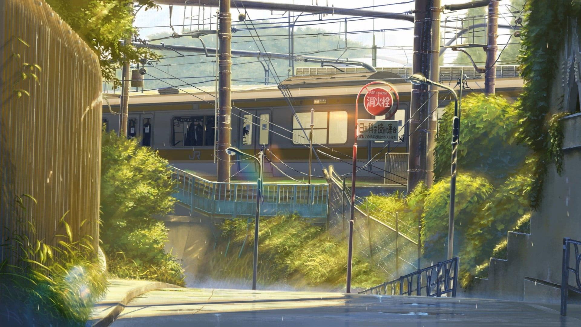 1920x1080 Wallpaper Train, Anime, Street, Urban