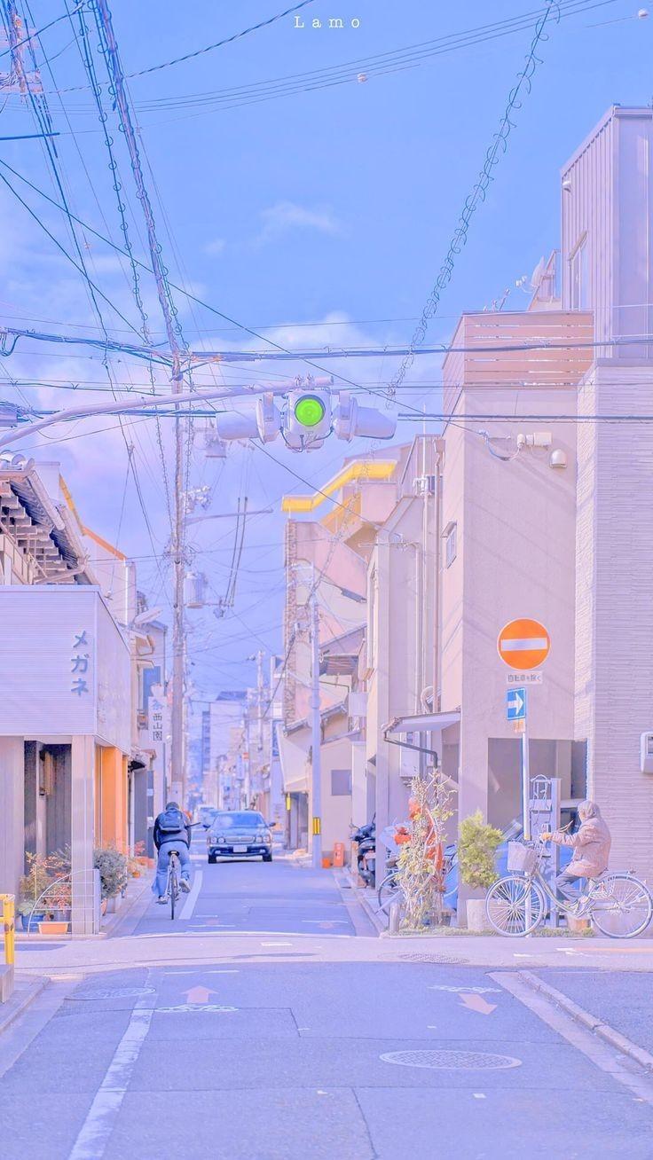 736x1308 Anime Street Wallpaper