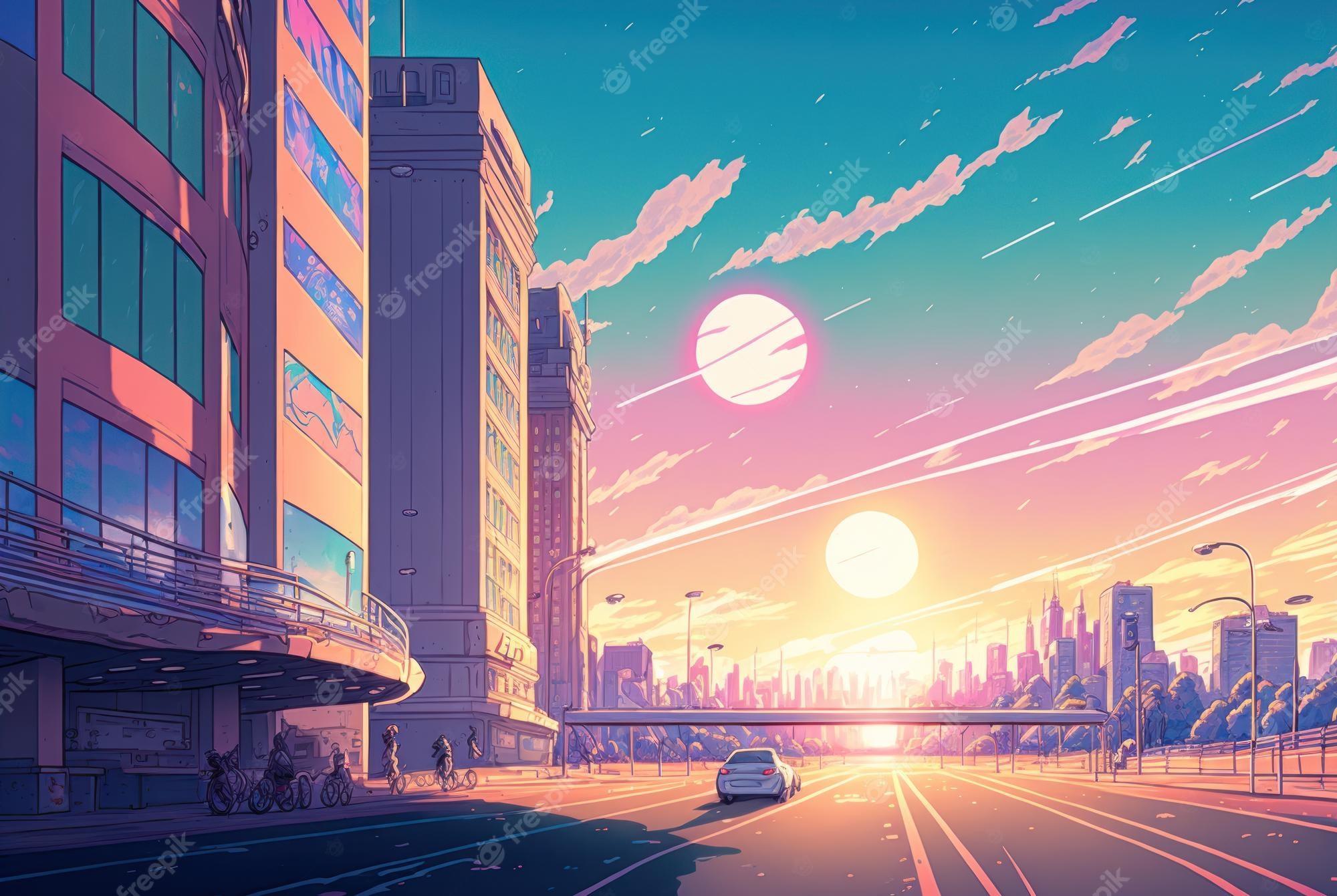 2000x1341 Anime Street Image