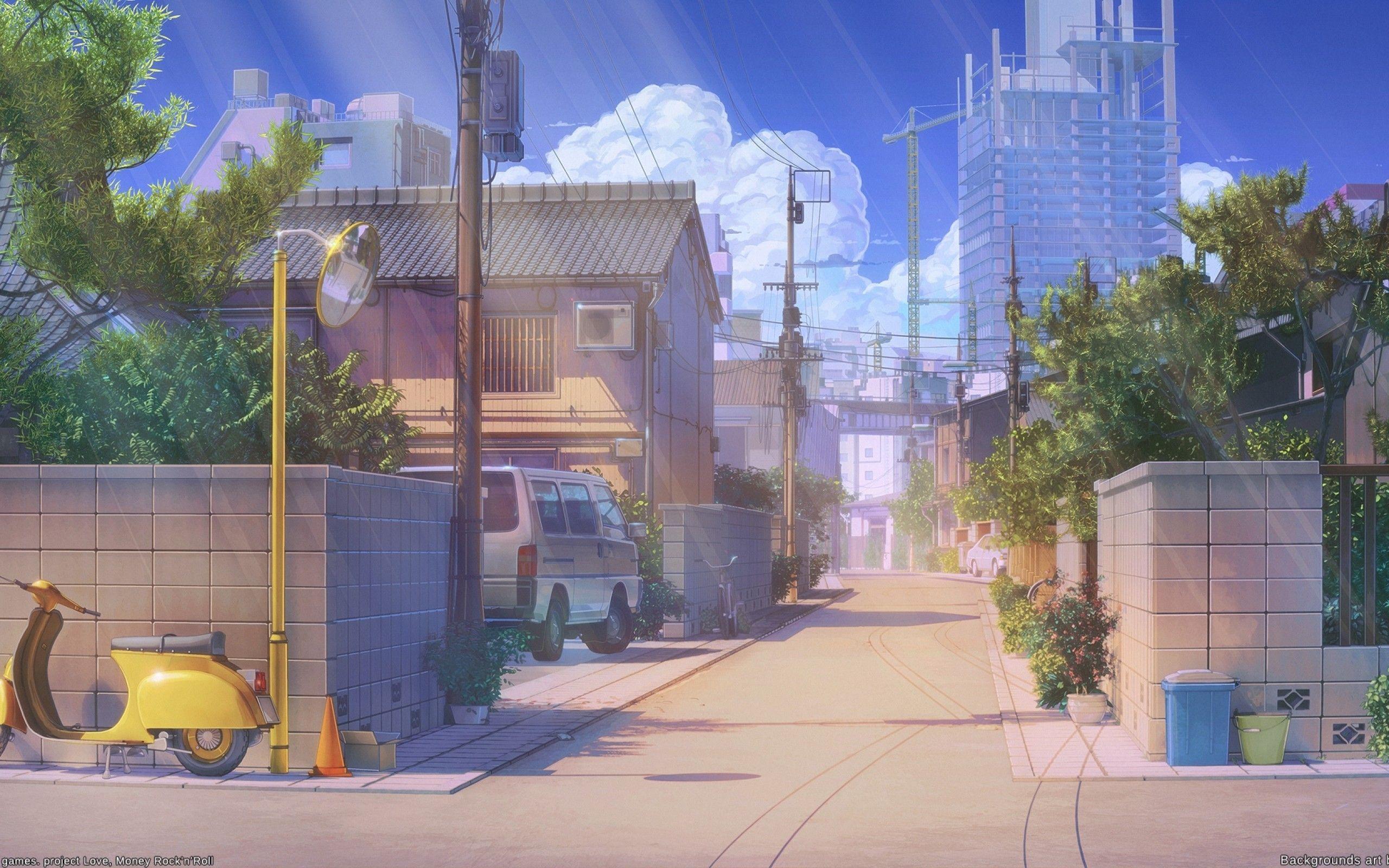 2560x1600 Anime Streets Wallpaper
