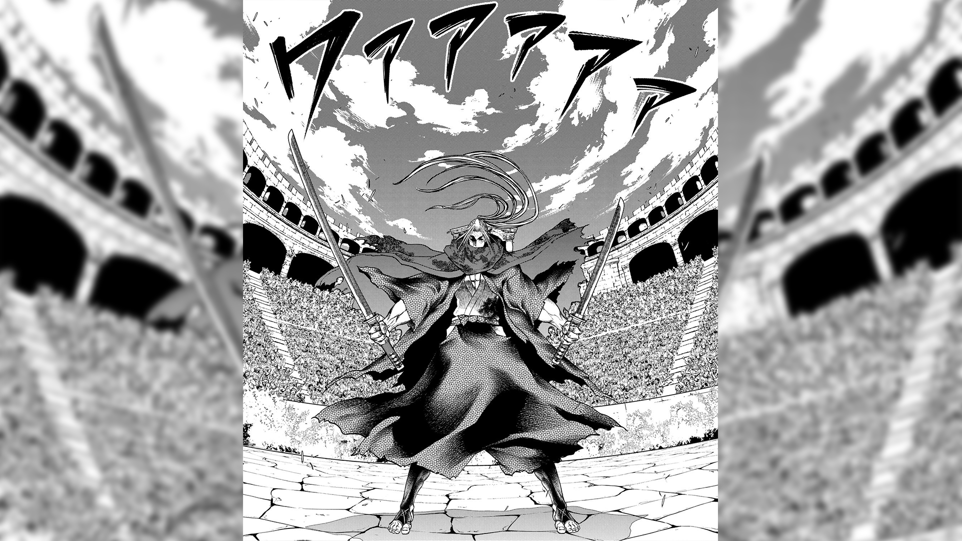1920x1080 Sasaki Kojiro Sh Matsu No Valkyrie Record Of Ragnarok Manga Blurred Monochrome Sasaki Koujiro Wallpaper:1920x1080