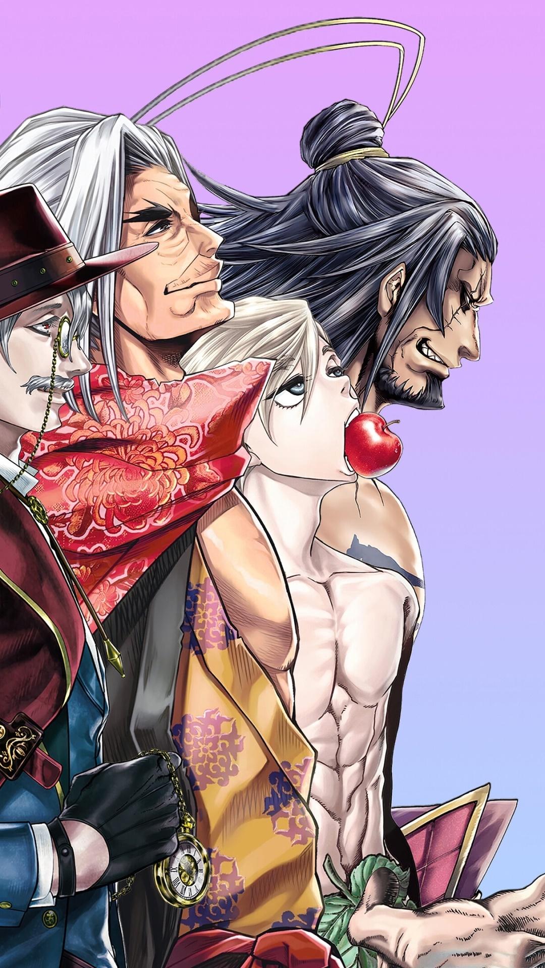 1080x1920 Wallpaper / Anime Record of Ragnarok Phone Wallpaper, Kojiro Sasaki, Lu Bu (Record Of Ragnarok), Adam (Record Of Ragnarok), Jack The Ripper (Record Of Ragnarok), 1080x1920 free download