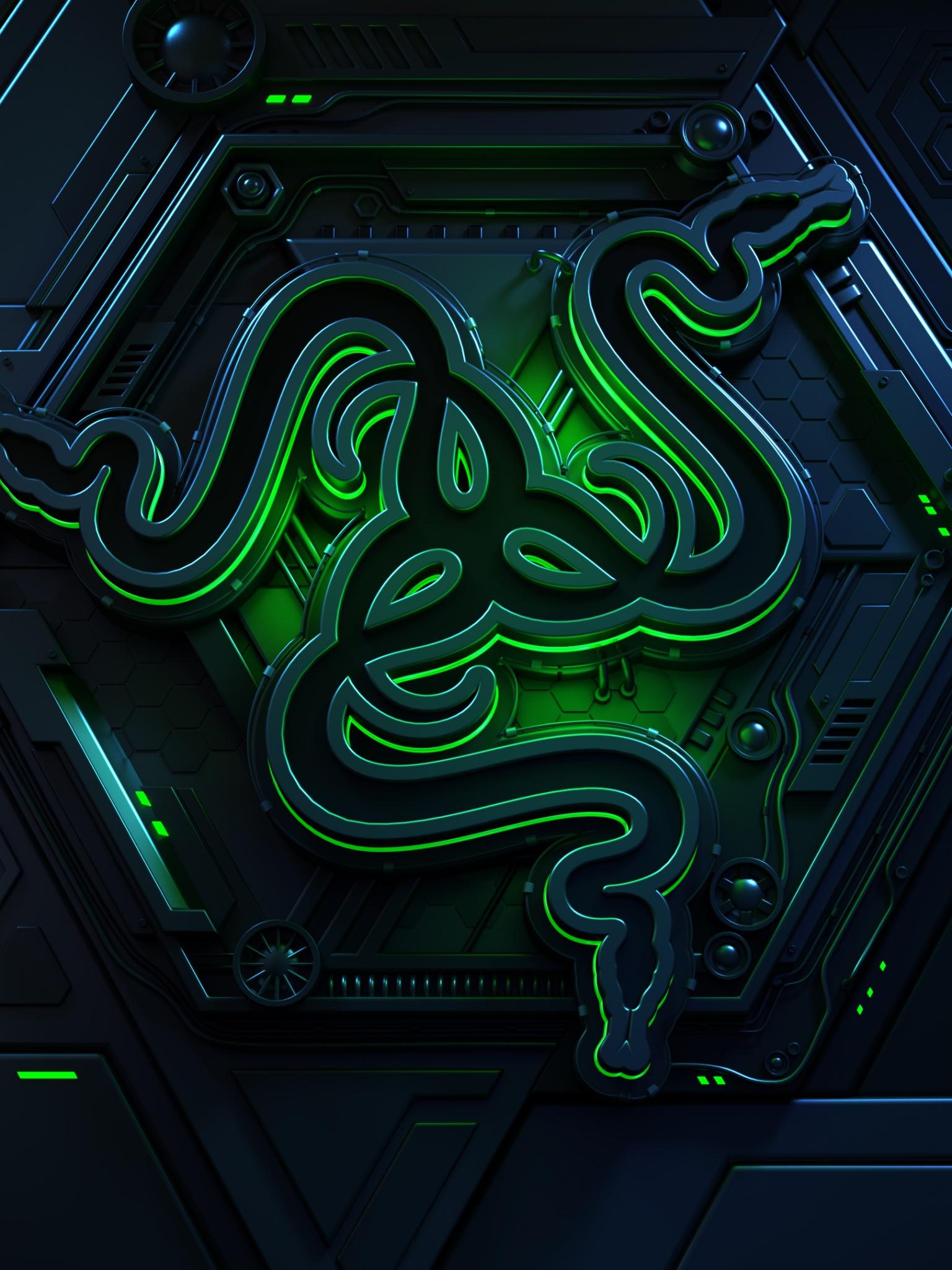 1536x2048 Vault Wallpaper 4K, Razer, Green, Dark, Abstract