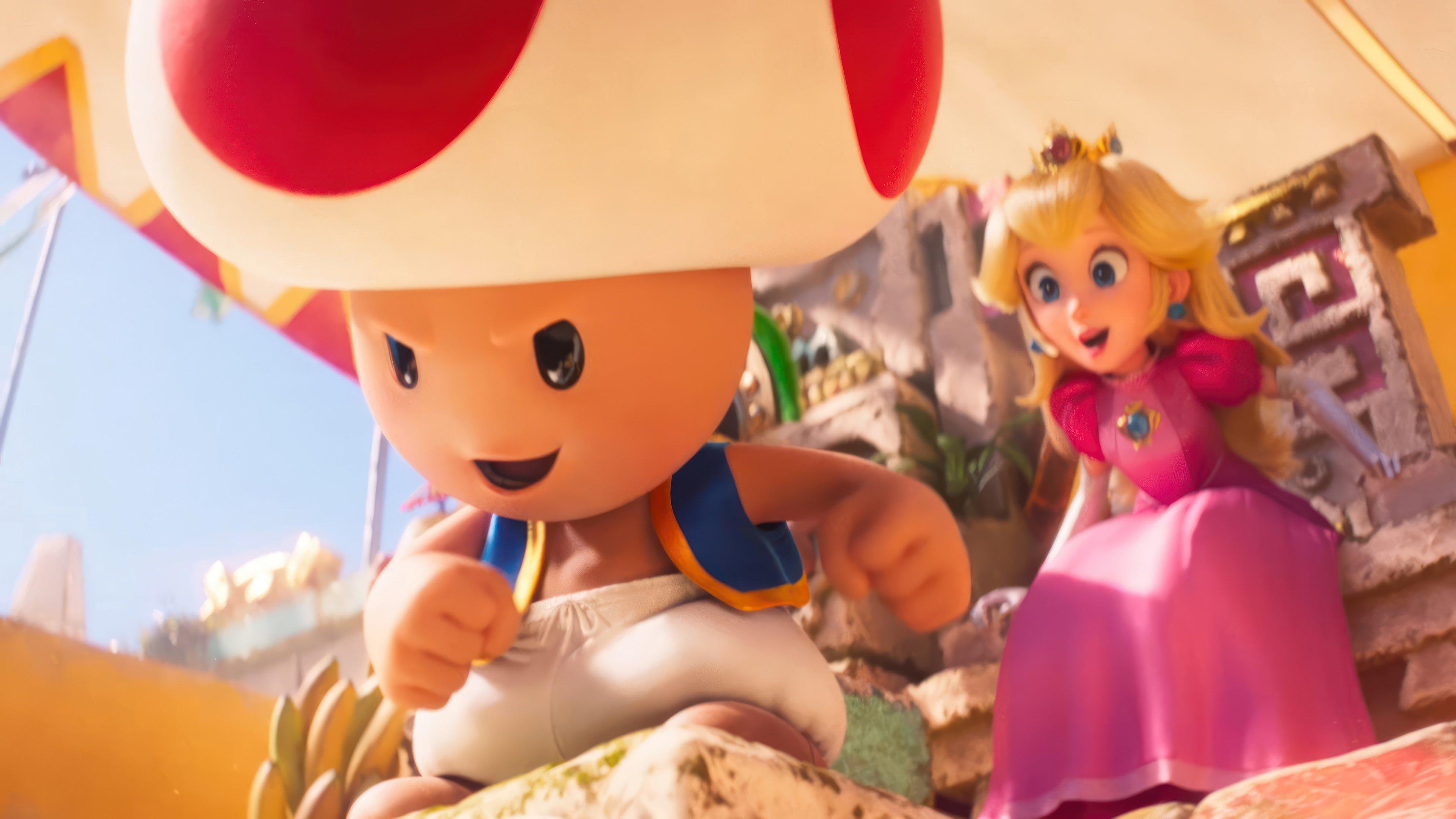 3840x2160 Super Mario Bros Toad Princess Peach Wallpaper 4K for Desktop