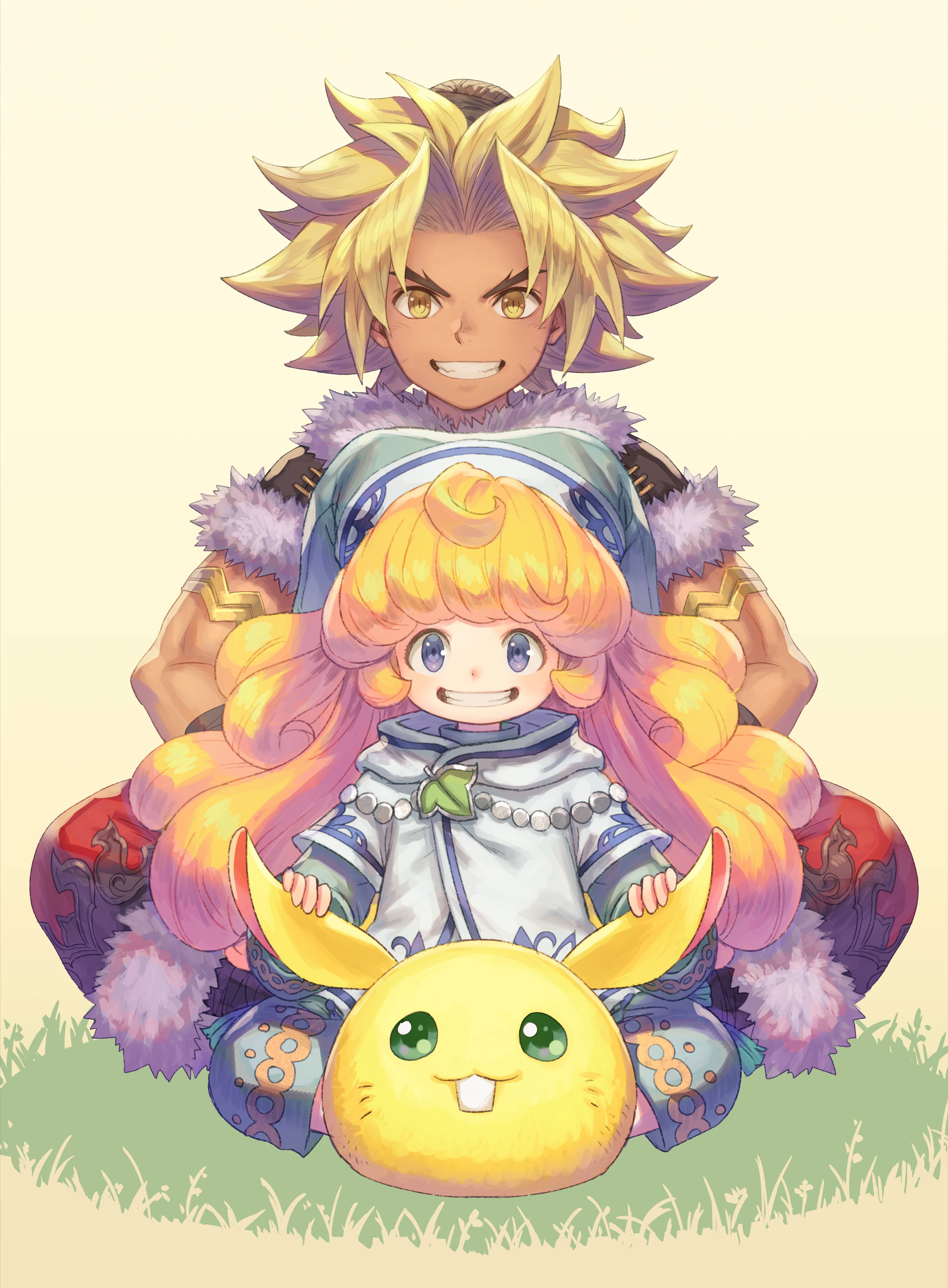 3228x4384 Yoshiro Ambe, Anbe Yoshirou, Trials of Mana, artwork, Charlotte (Trials of Mana), Kevin (Trials of Mana), Rabilionx4384 Wallpaper