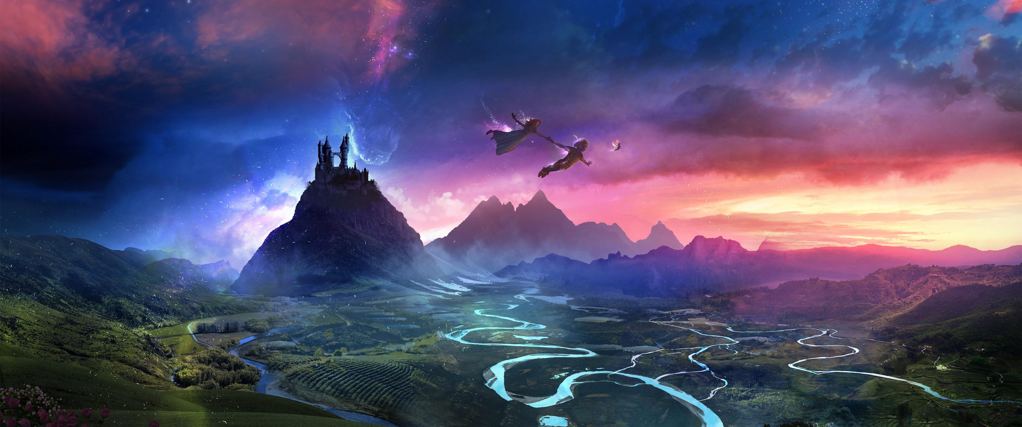 3440x1440 Dream Wallpaper 4K, Flying together, Fantasy