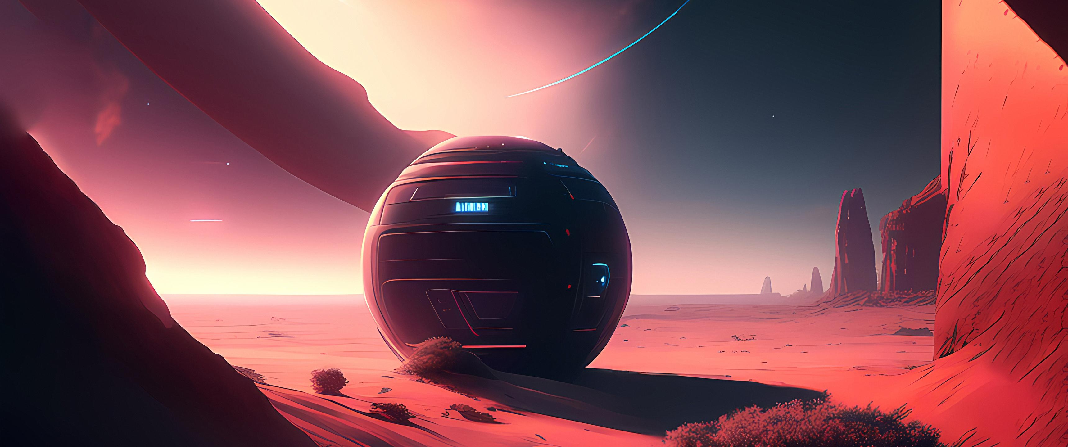 3440x1440 Download Sphere, Ball, Object, Fantasy Wallpaper in 3440x1440 Resolution