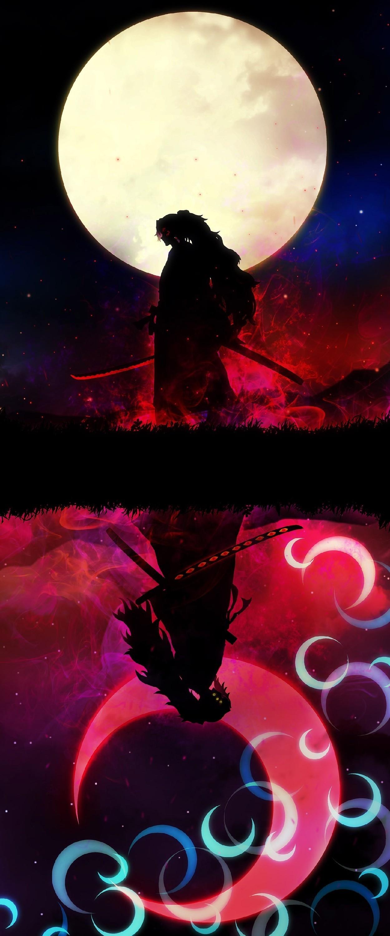 1250x3000 Yoriichi, Kokushibo, Genya (Demon Slayer) (1250x3000)