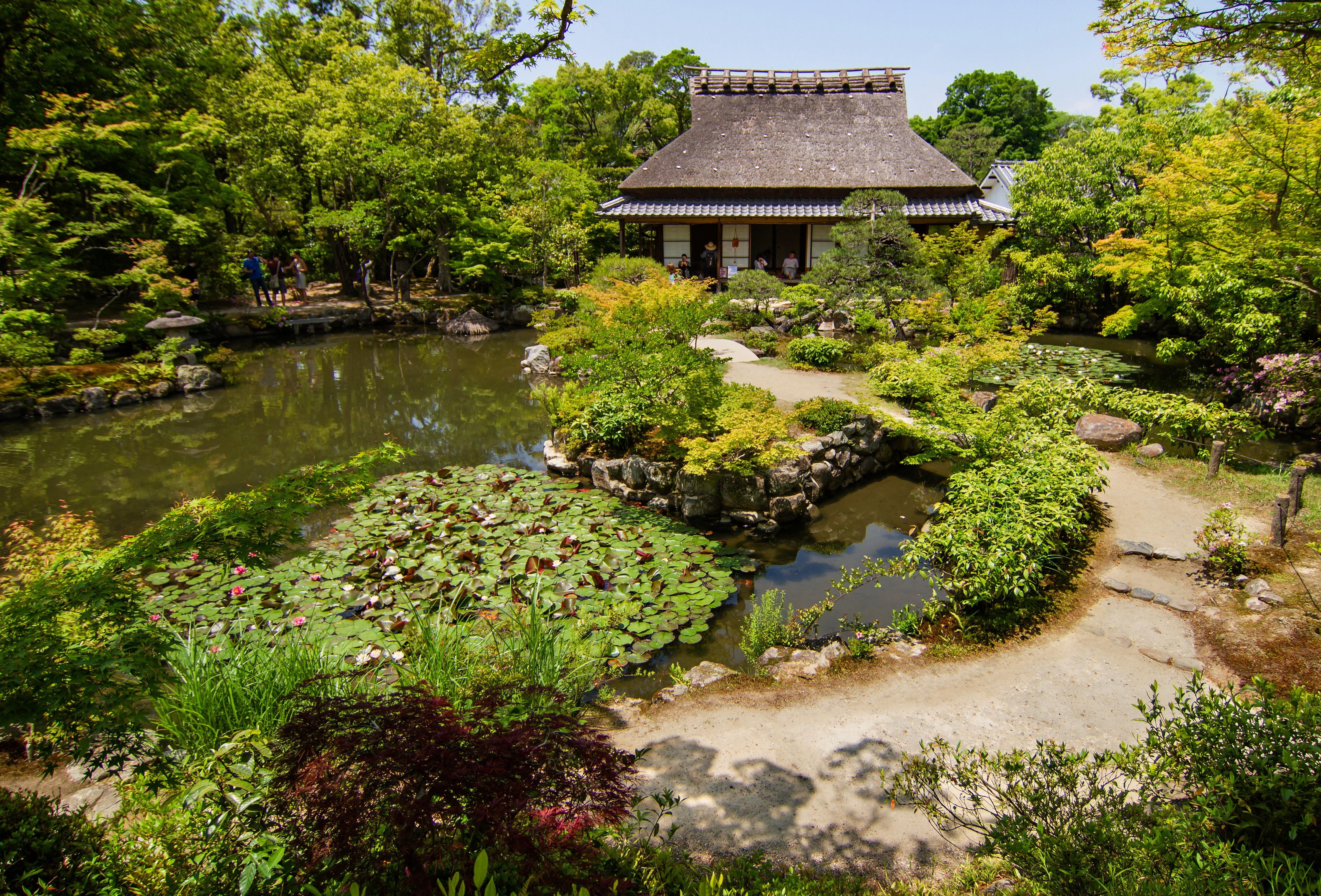 4770x3235 4K, Isui En, Nara, Japan, Pond, Gardens, Houses, Trees Gallery HD Wallpaper