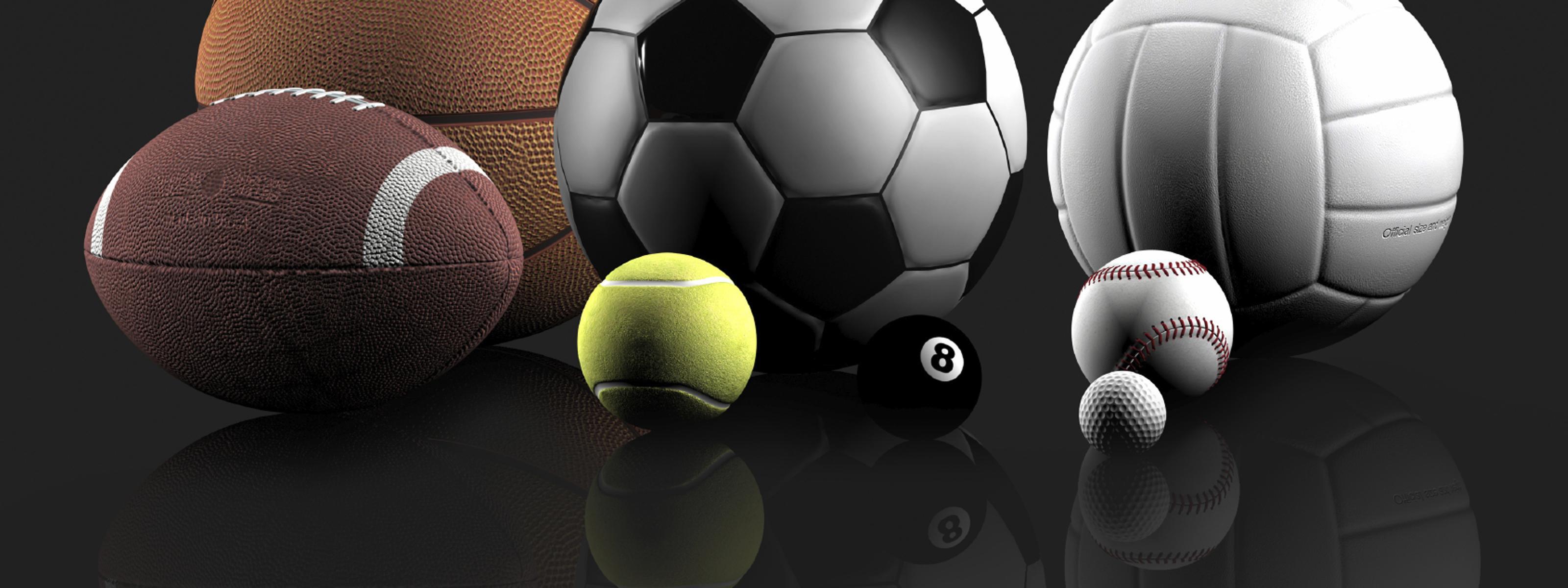 3200x1200 Balls for different sports