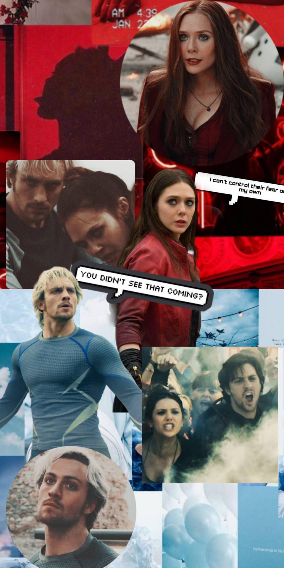 960x1920 Download Pietro And Wanda Maximoff Collage Wallpaper