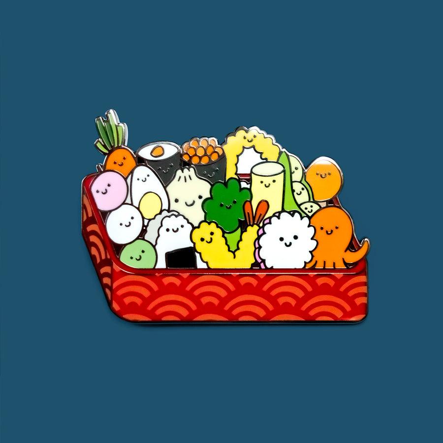 900x900 LARGE Bento Box hard enamel pin GIANT japanese lunchbox pin
