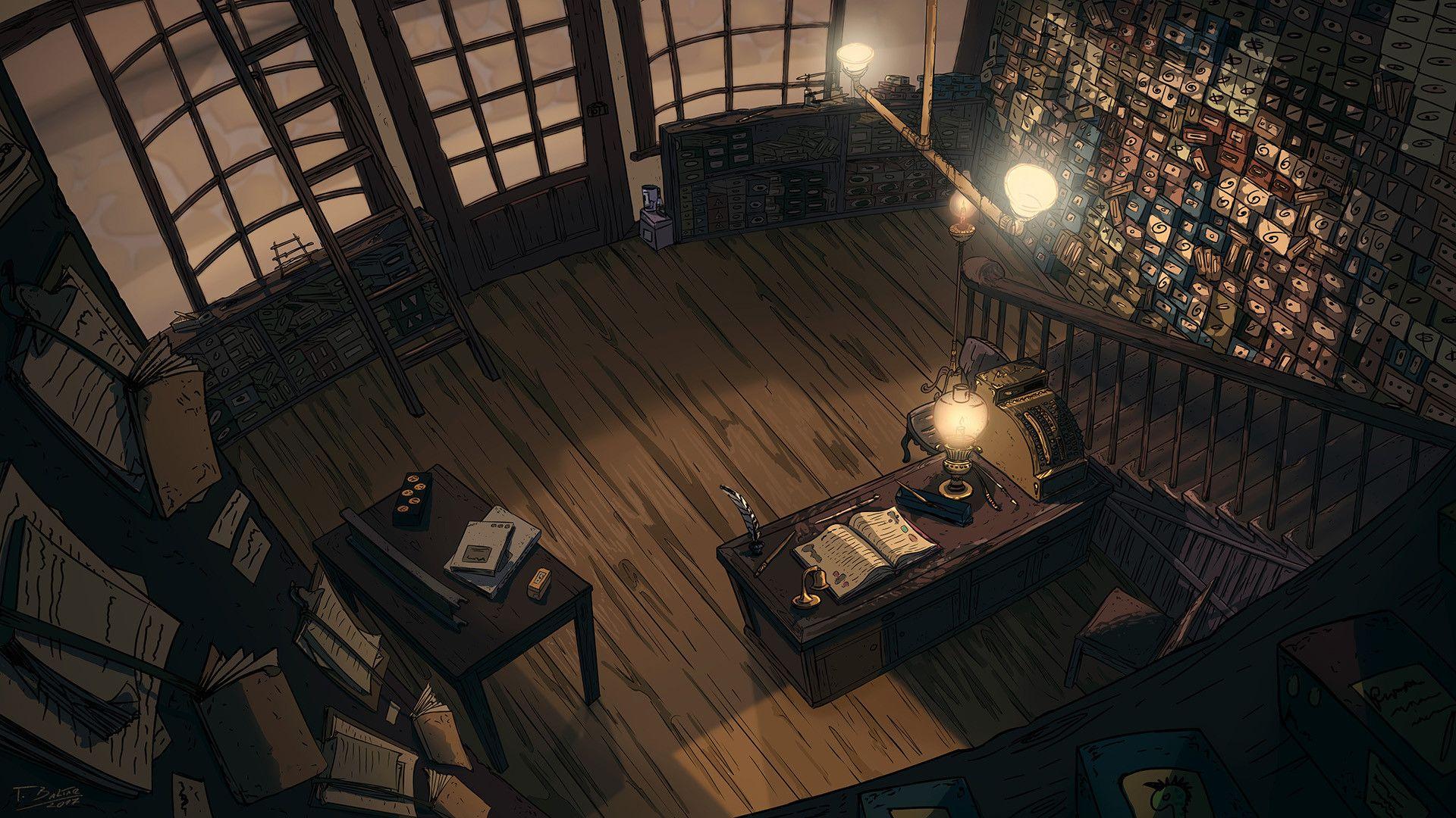 1920x1080 Thiago baltar 06. Diagon alley, Harry potter wands shop, Fantastic art