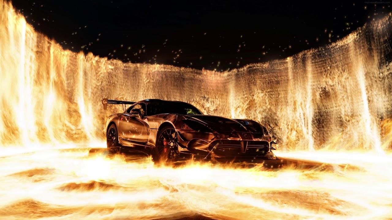 1280x720 Sports Car Wall of Fire ( Wallpaper )