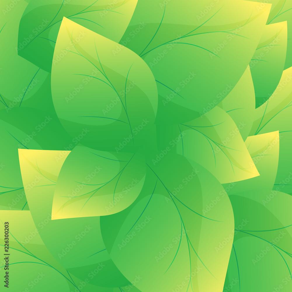 1000x1000 Green leaf background vector.Beautiful leaves texture background.Abstract nature wallpaper. Stock Vector
