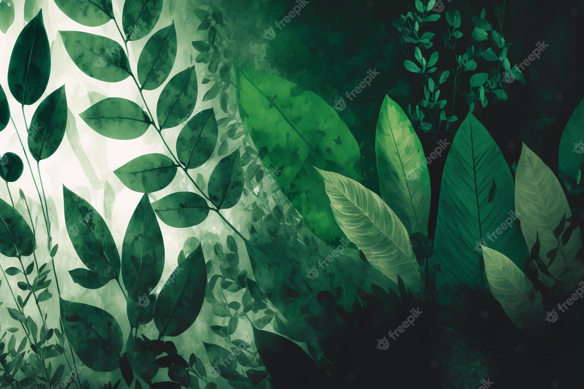 2000x1333 Premium Photo. Abstract green leaves nature texture background digital fine art