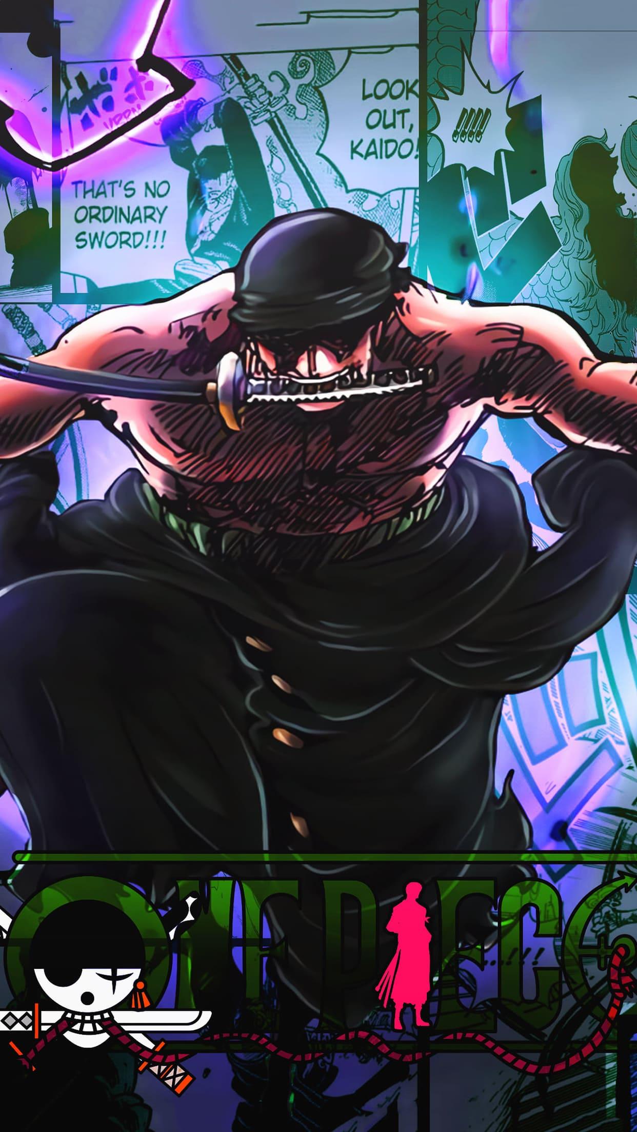 1242x2208 Zoro King Of Hell Wallpaper