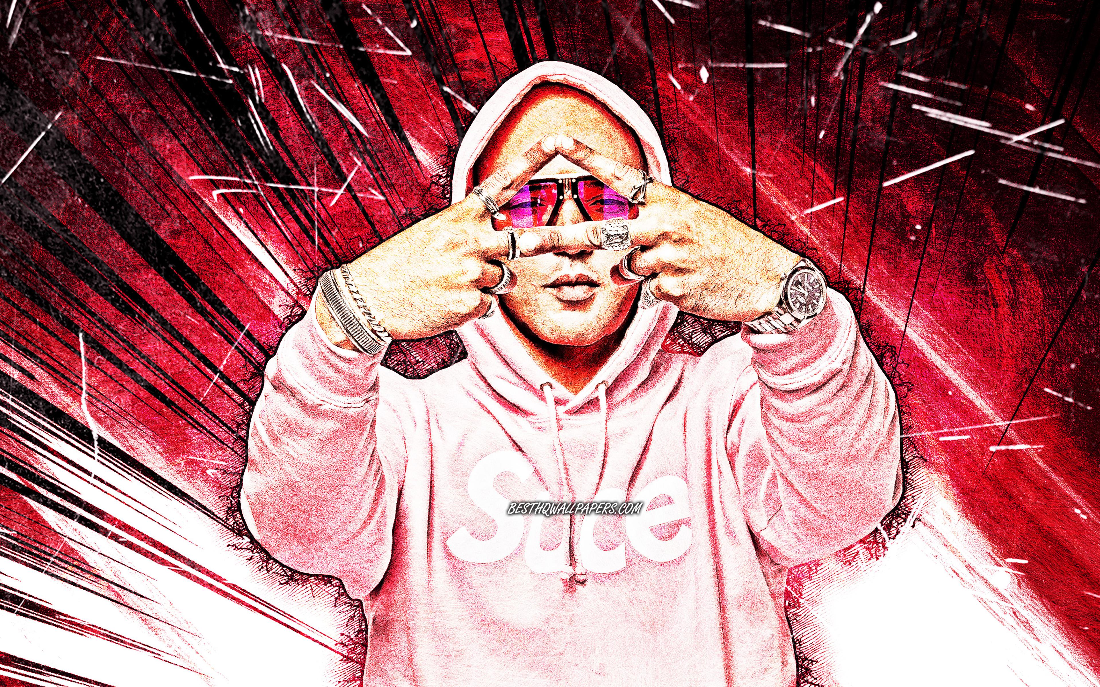 3840x2400 Download Wallpaper 4k, Alkpote, Grunge Art, French Rapper, Music Stars, Atef Kahlaoui, Al K Pote, Purple Abstract Rays, French Celebrity, Alkpote 4K For Desktop With Resolution 3840x2400. High Quality HD Picture Wallpaper