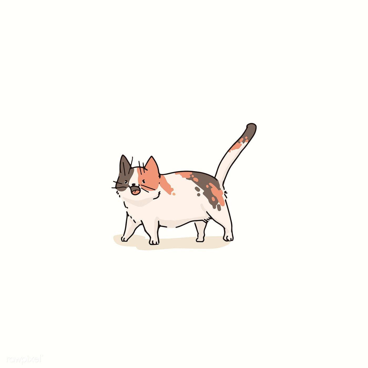 1400x1400 Munchkin cat doodle element vector. premium image / Niwat. Cat doodle, Cat illustration, Animal doodles