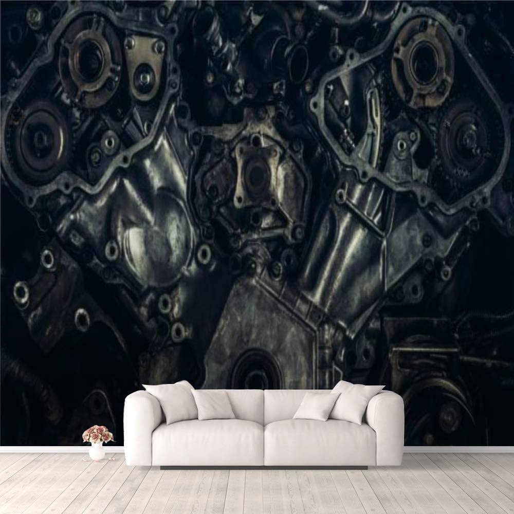 1000x1000 3D Wallpaper V8 car Engine Close up Self Adhesive Bedroom Living Room Dormitory Decor Wall Mural Stick and Peel Background Wall Ceiling Wardrobe Sticker : Tools & Home Improvement