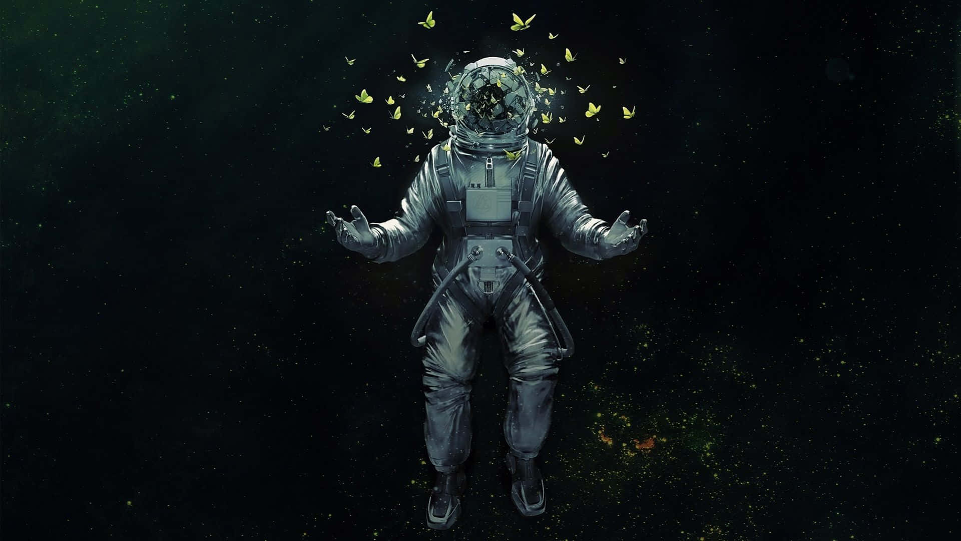 1920x1080 Download An astronaut admires the beauty of space Wallpaper