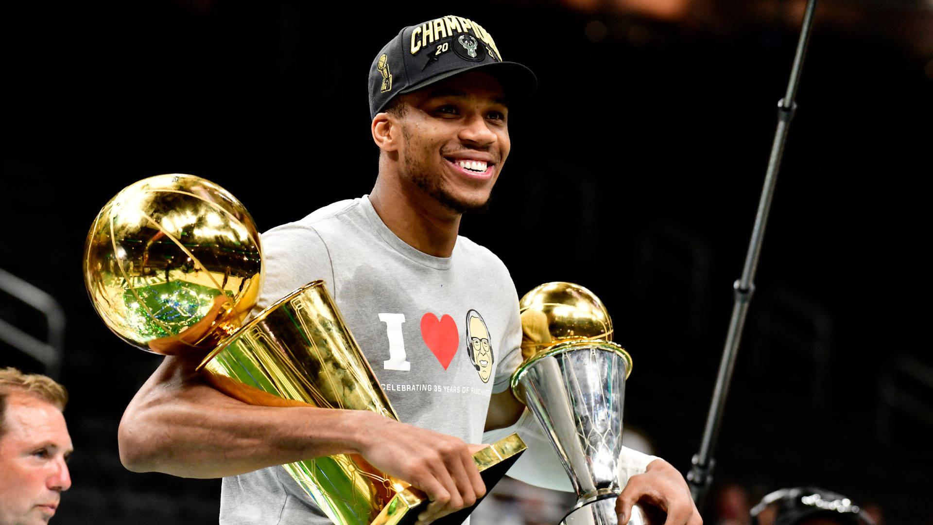1920x1080 Download NBA Finals Giannis Trophies Wallpaper